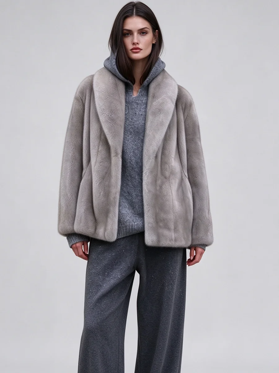 LIMO 2026 New Women Luxury Faux Mink Fur Jacket Oversized Soft Fluffy Winter Warm Coat