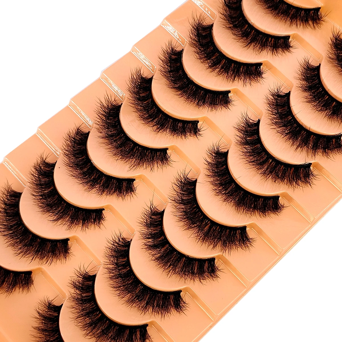 ขนตาปลอม 10 คู่ แบบ 3 มิติ นุ่มเป็นธรรมชาติ ยาว ฟู งอนงาม แบบขนมิงค์ ทรงตาแมว สำหรับแต่งหน้า ต่อขนตาปลอม
