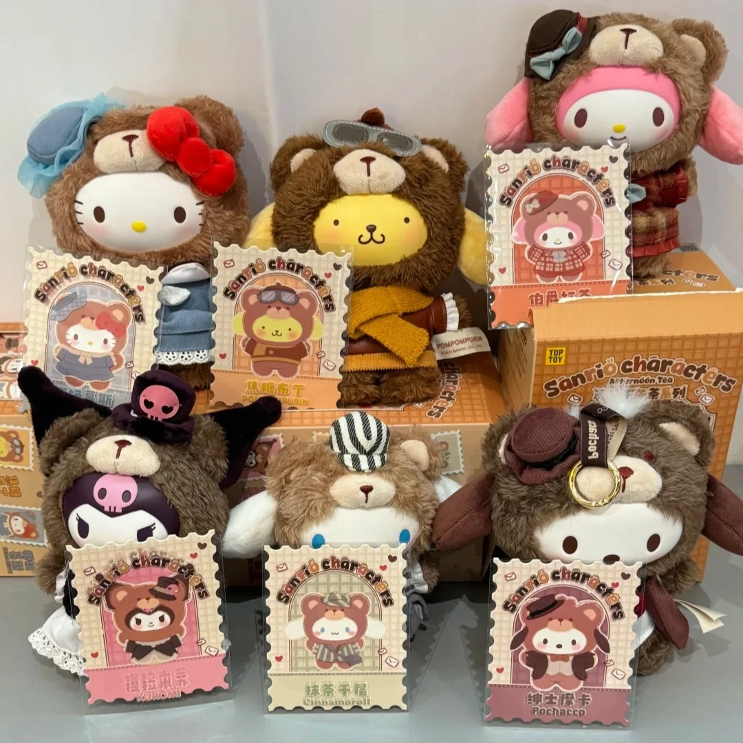 

Новые персонажи Sanrio, британская серия послеобеденного чая, виниловая кукла, слепая коробка, игрушки, кавайная фигурка, мультяшный декор, подарок-сюрприз