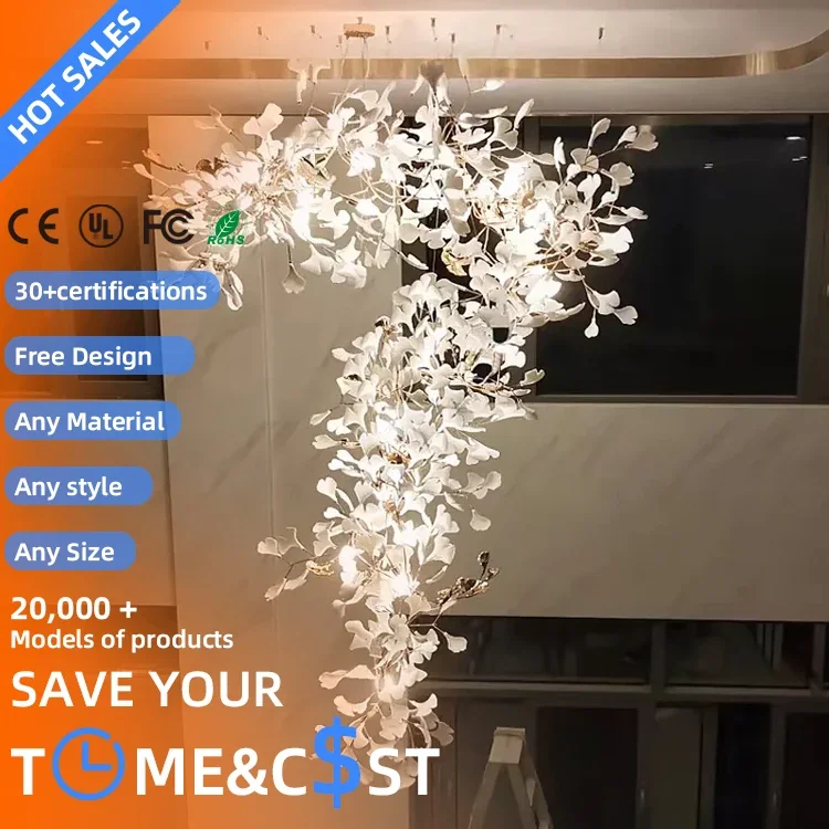 Custom Glass LED   Adjustable Height Dimmable Round/Oval 5-Year Warranty High CRI 90 Hotel/Villa/Living