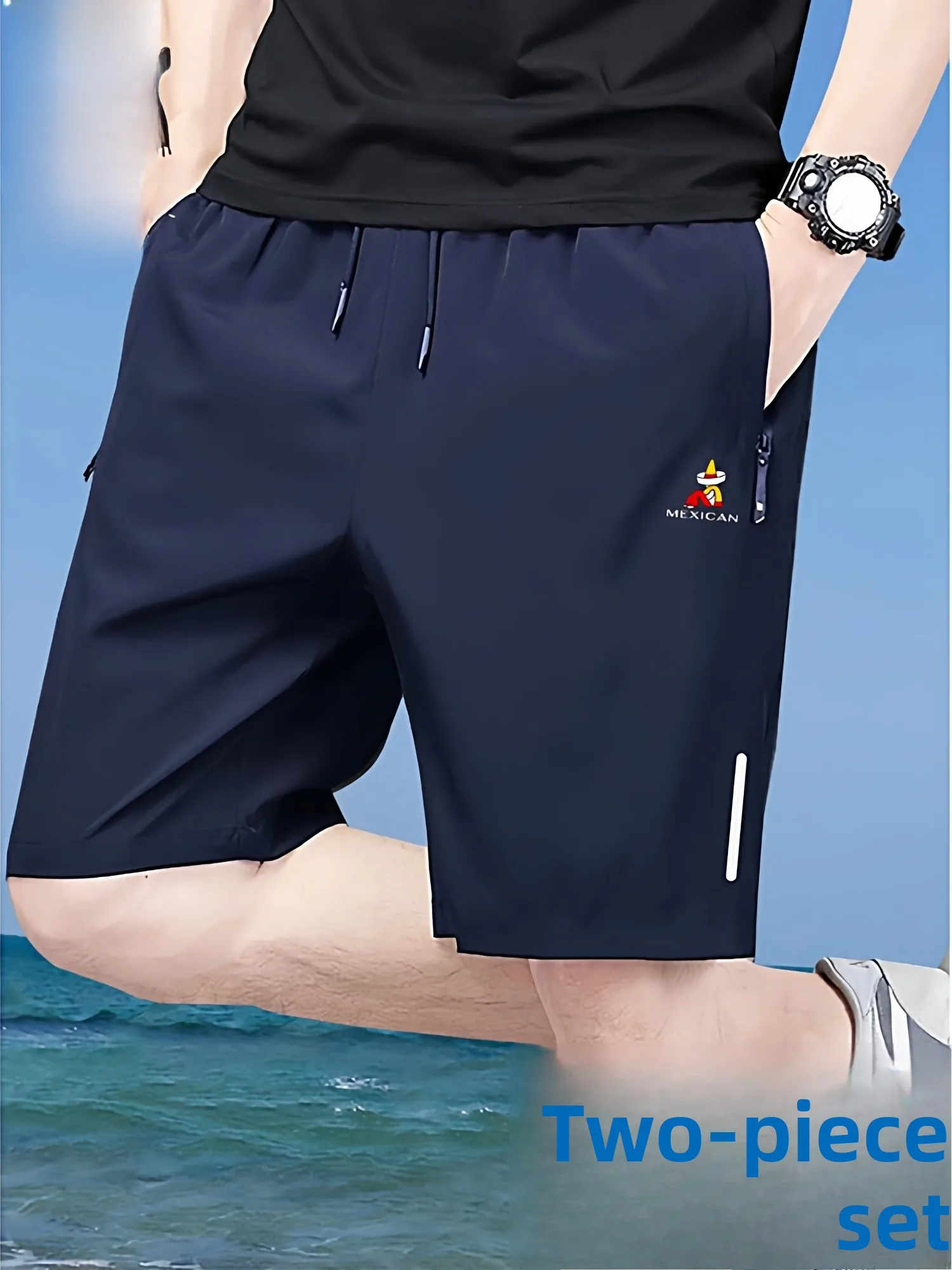 

Ice Silk Five-Quarter Running orts for Men Casual Fitn Sports orts Qui Dry Loose Fit Polyester Fiber Summer orts