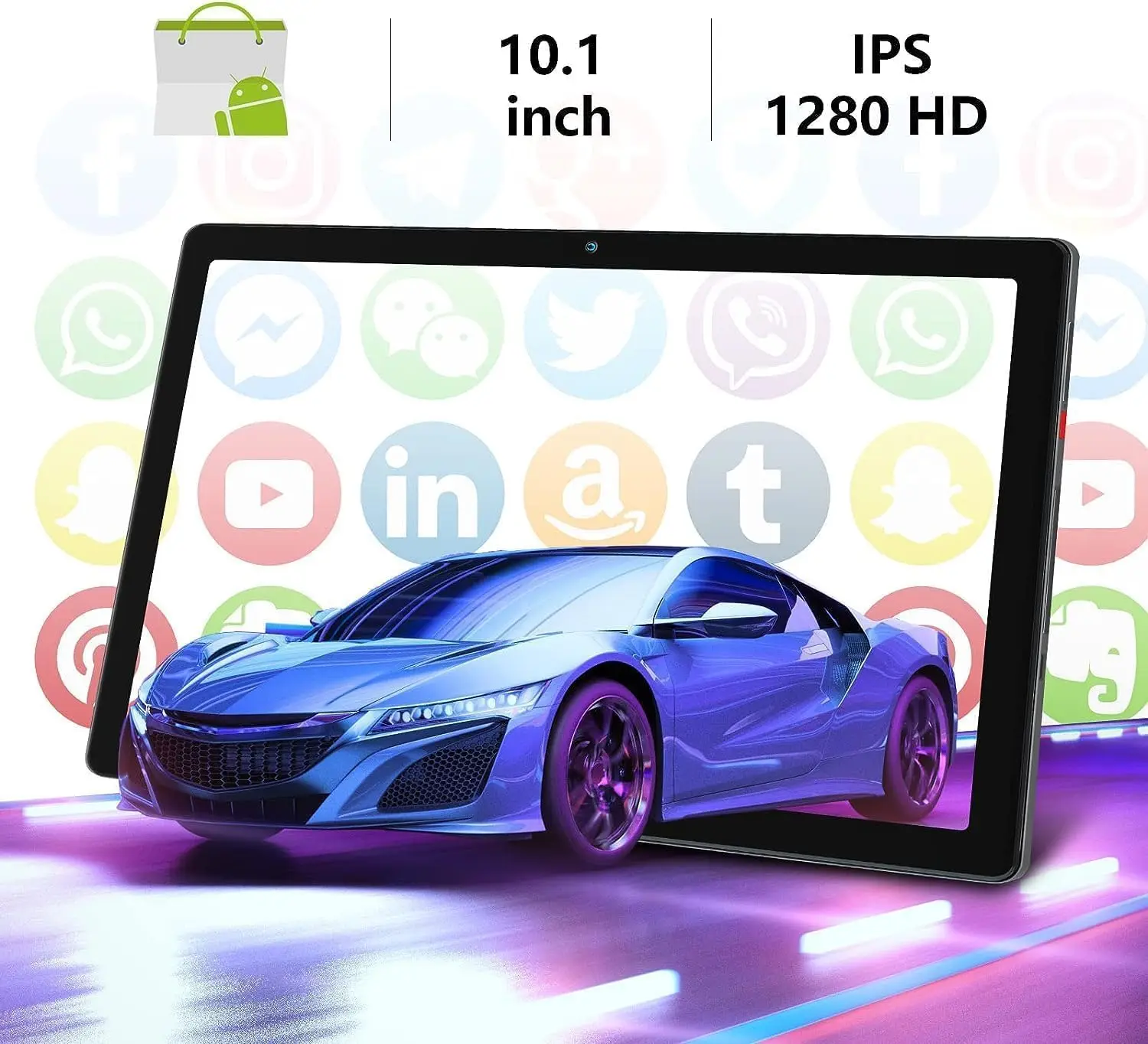 URAO 10.1 pouces tablette Android 6GB RAM 64GB ROM 128GB extensible 5000mAh batterie HD écran tactile double caméra WiFi Bluetooth Table