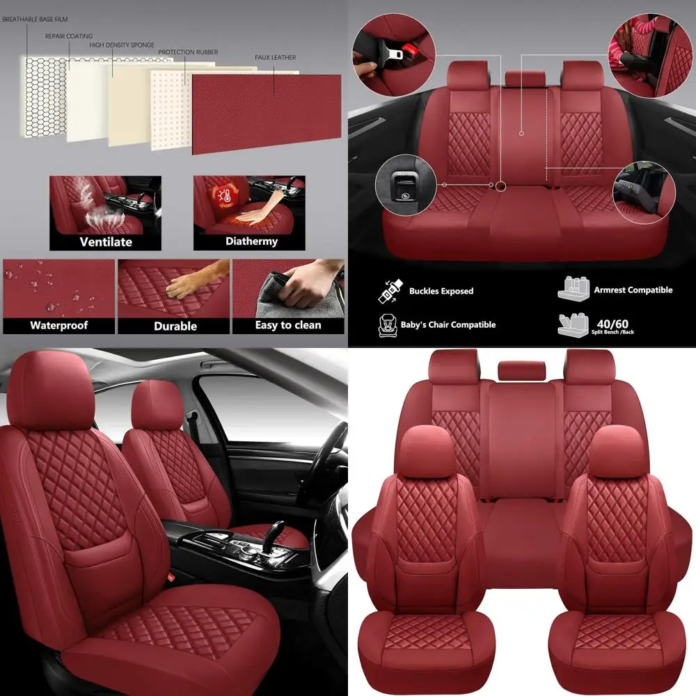 

Full Coverage Leather Car Seat Covers Full Set,Waterproof Seat Covers for Cars,SUVs Pick-up Truck, Car Seat Cushion,Car Seat Pro