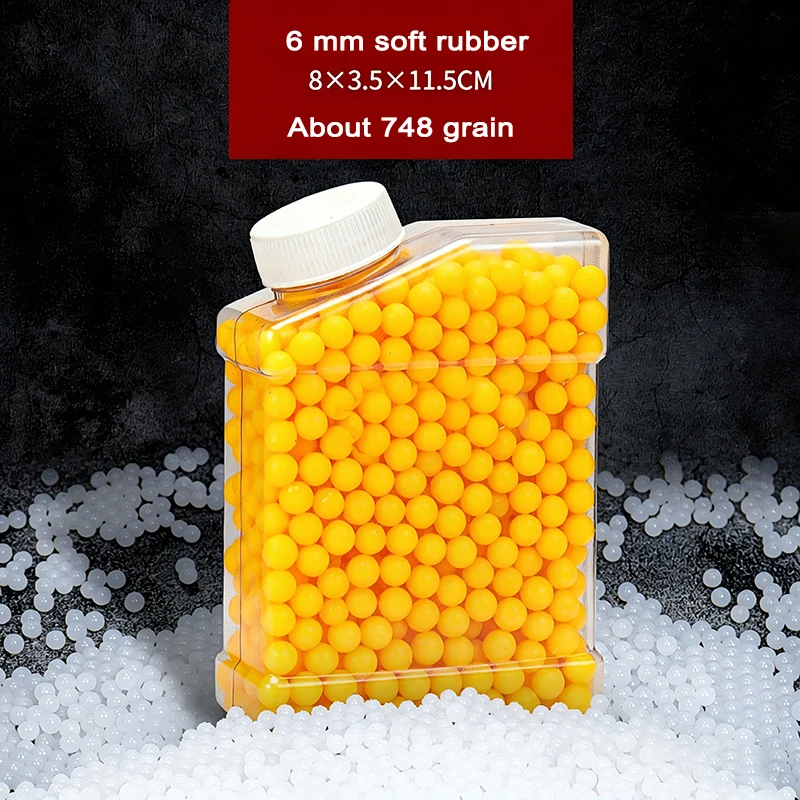 7-8mm Elastic Soft Bullets 6mm 7mm Flexible Soft Balls Toy Gun Outdoor Shooting Game Parts-3D
