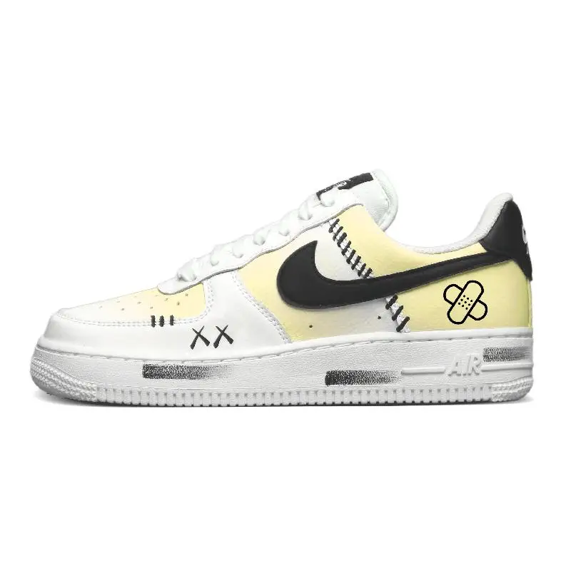 

[Нескользящие легкие низкие кроссовки для скейтборда Nike Air Force 1, женские белые, черные, желтые