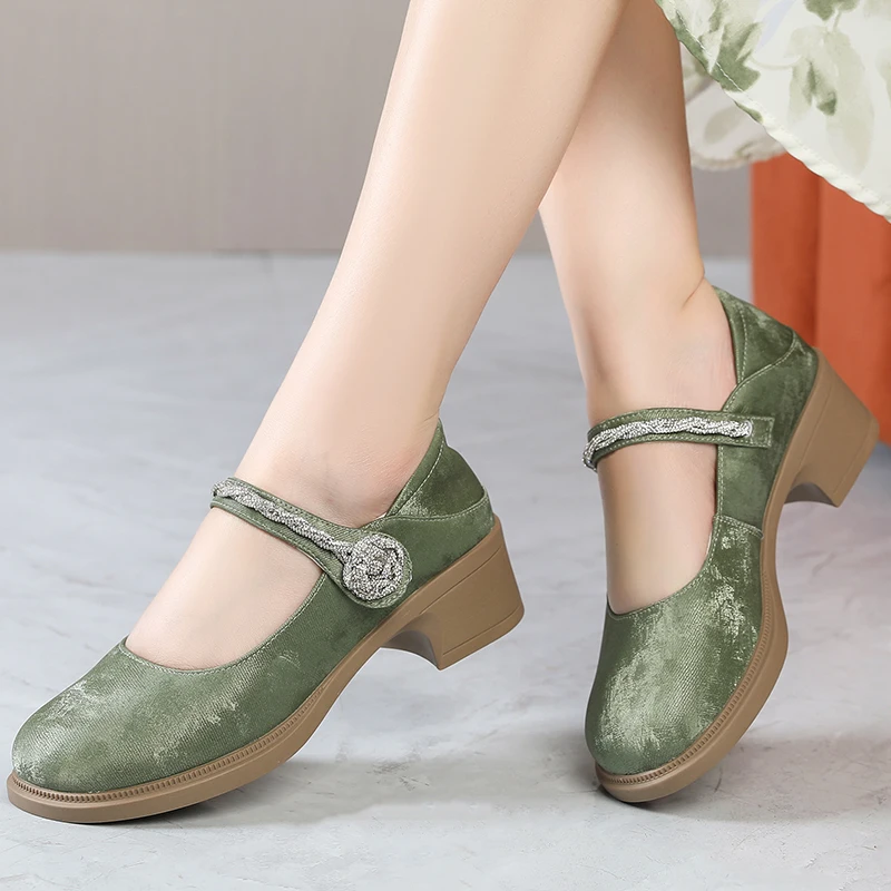GKTINOO décolleté con punta tonda scarpe comode 2024 nuova primavera autunno scarpe con tacco alto piattaforma donna scarpe in vera pelle di grandi