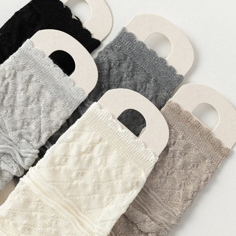 1 Pair Thin Knit Stirrup Slouch Socks Stirrup Design Breathable Feel Calf Socks Boot Match Hollow Pattern Boot Socks Dress Match