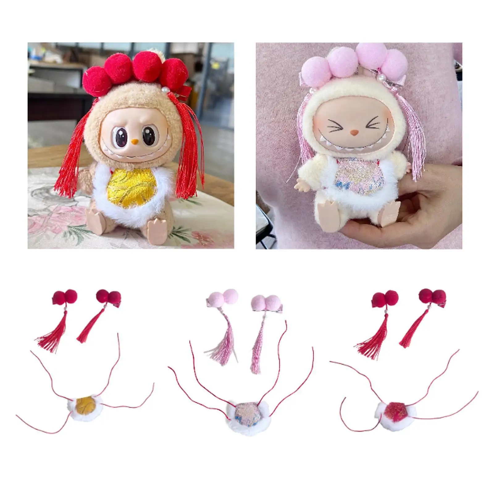 Xmas Doll Outfits Plush Doll Clothing for 15cm Doll Baby Doll New Year Gifts