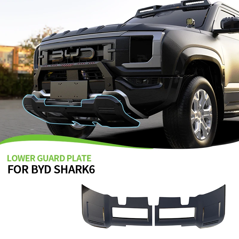 Per BYD SHARK 6 Paraurti inferiore Piastra di protezione Materiale ABS Nero Design personalizzato Copertura di protezione paraurti anteriore per SHARK 6 Accessori