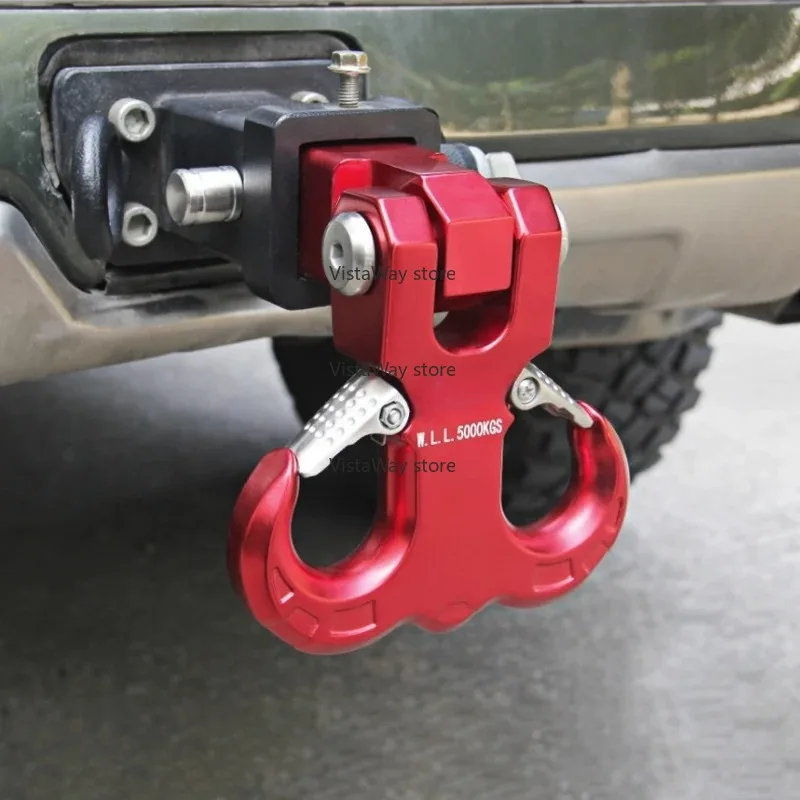 

11000lbs 5000KGS 7075 aluminum forged sheep horn trailer hook 5cmx5cm Square mouthed tube arm trailer hitch for car accessories