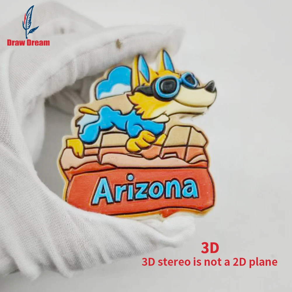 1Pc Creative 3D Embossed Refrigerator Magnet from Arizona, Usa, a World Travel Souvenir Collection Item Suitable for Home and Office Decoration, Personalized Exclusive Travel Souvenir Magnetic Refrigerator Magnet, Home