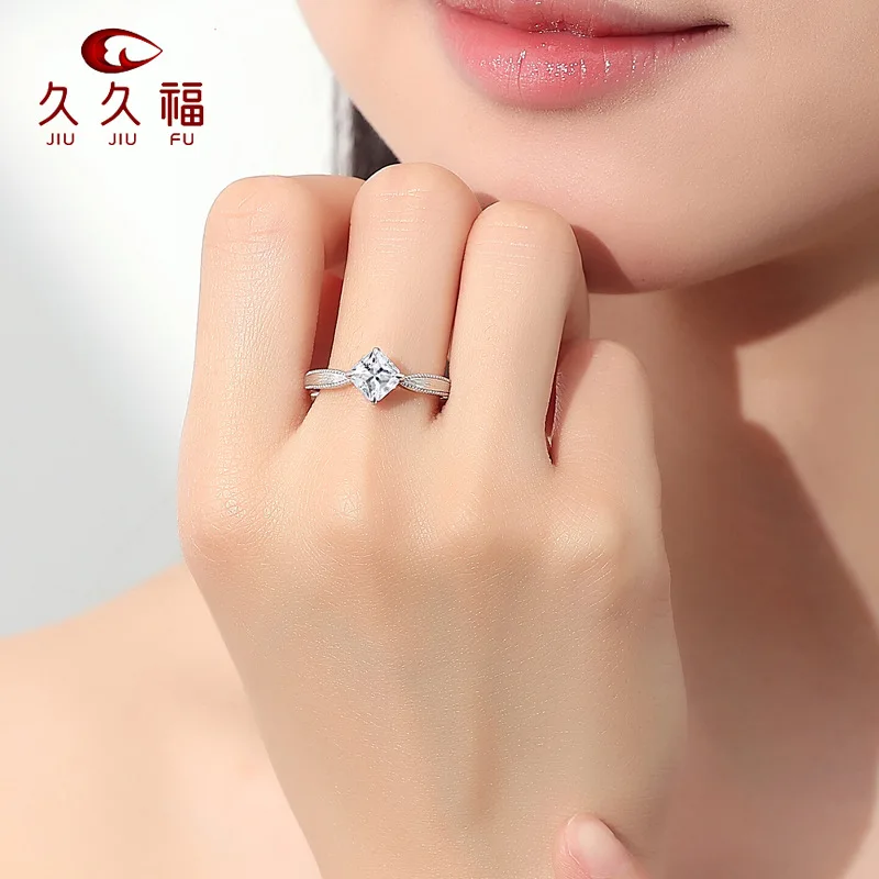Fashion Brushed Luxury Ring for Women, PT950 Platinum Plus 1 Carat Moissanite, enrich your daily fashion and dressing texture.