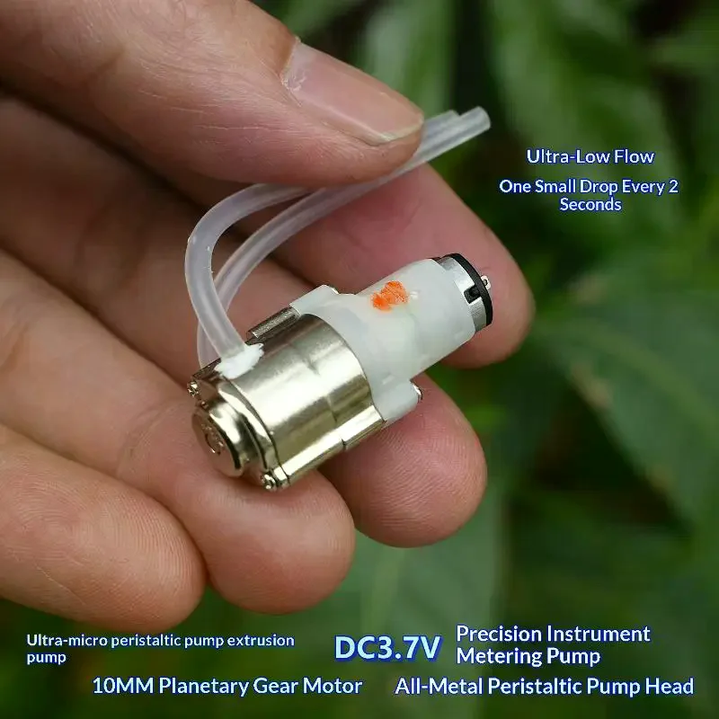 1Pcs Squeezing Dosing Pump DC 3V 3.7V Ultra Micro Peristaltic Pump Mini M20 Planetary Gear Metering Pump Precision Small Flow