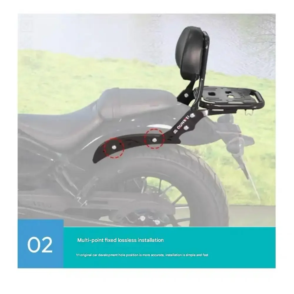 FOR Retro Cruiser Rear Luggage Rack 450CLC Widened Hollow Storage Platform Multi-Strap Holes Feature Storage Backrest for Bikes