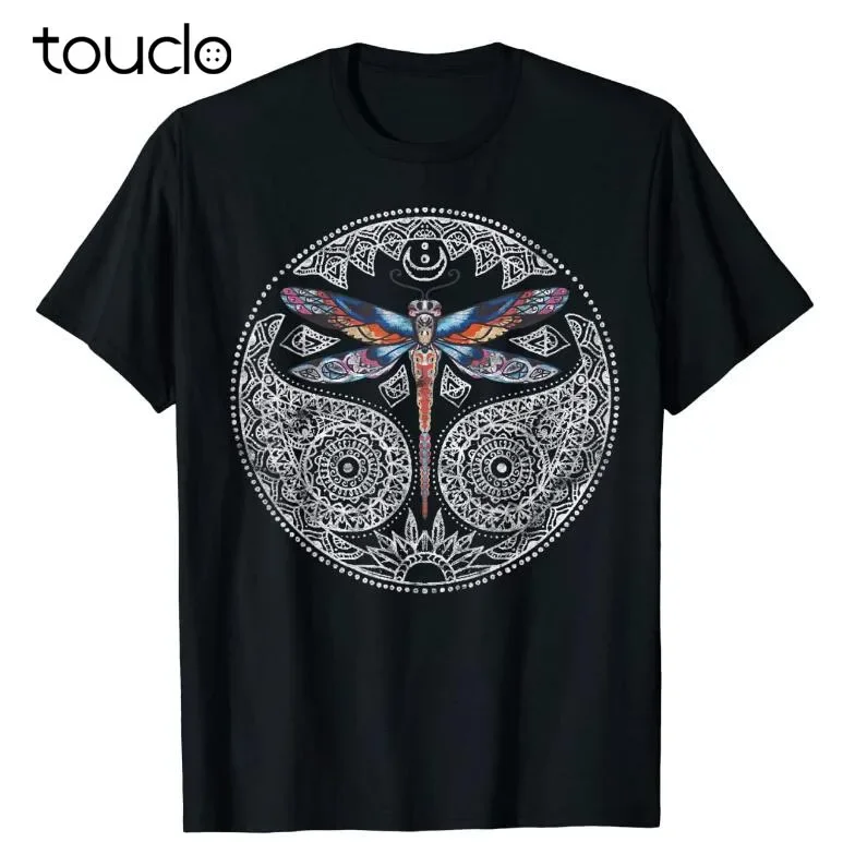 Magical Colorful Dragonfly Mandala T-Shirt & Design unisex