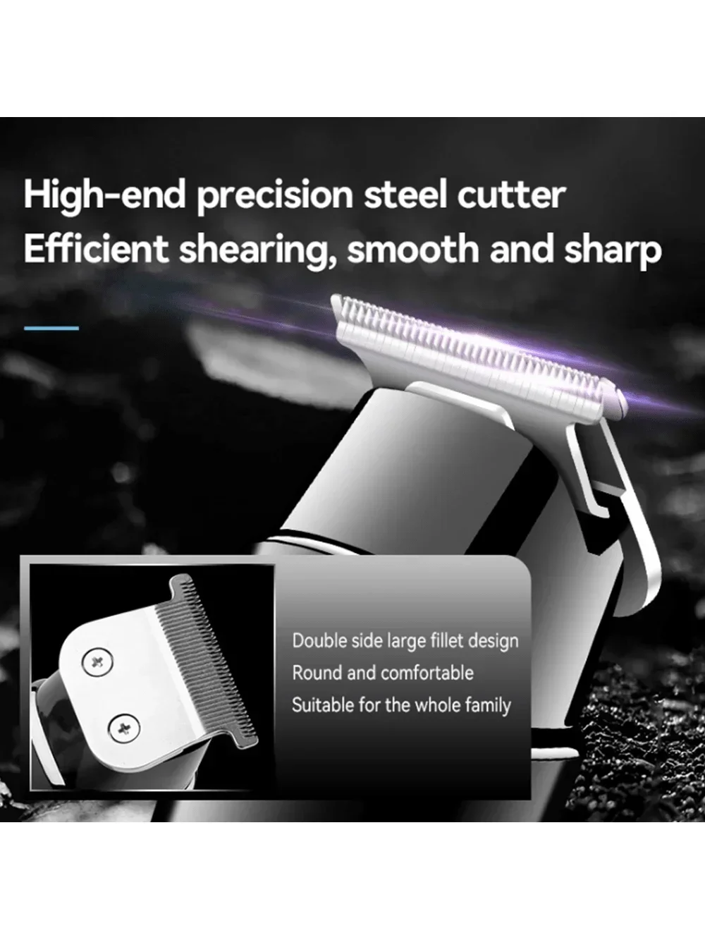 KM-1115 lithium battery low-noise hair clipper fast USB charging KM-2024 USB reciprocating dual network shaver combination