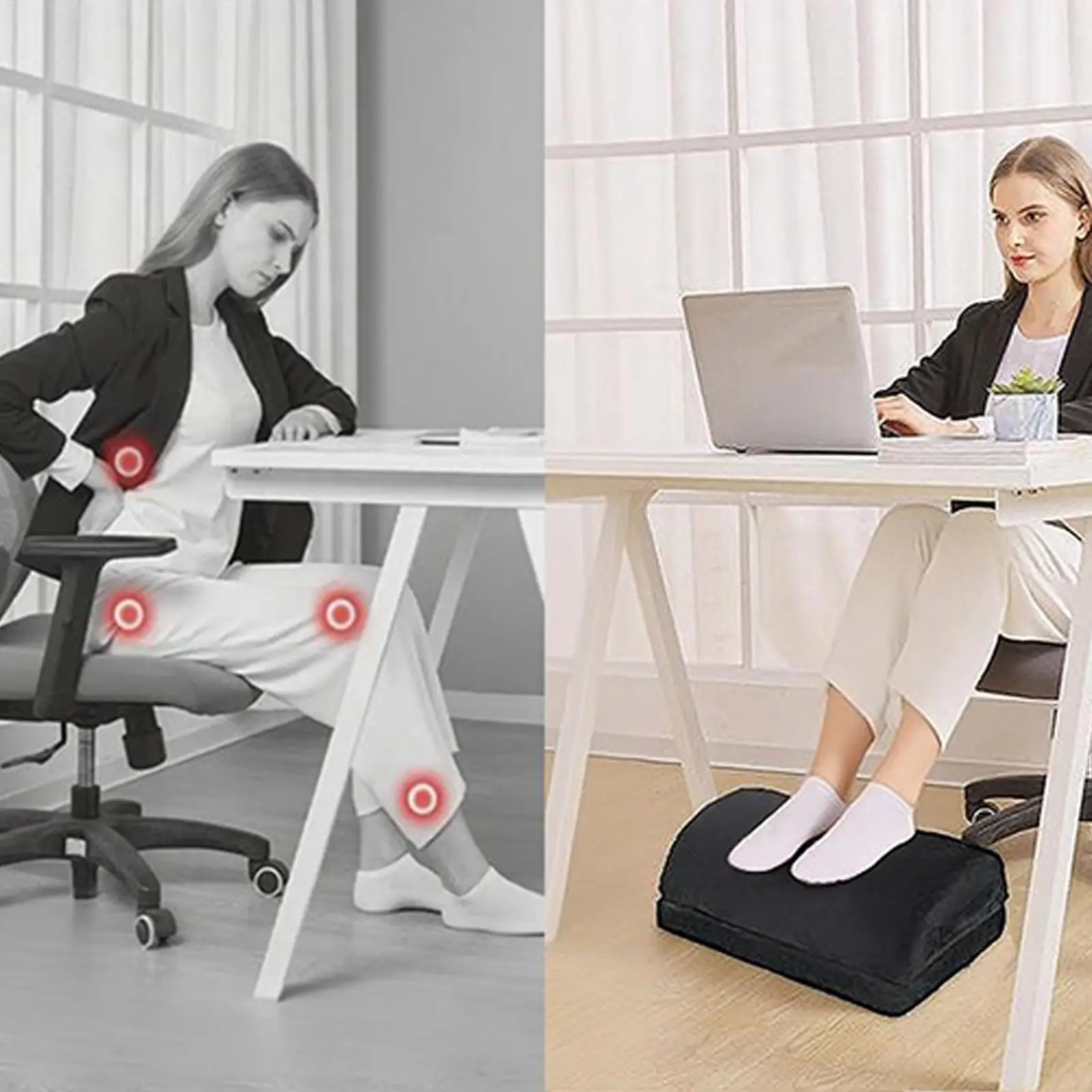 

Foot Rest Under Desk Adjustable Heights Pillow Desk Foot Stool With Warm Pocket For Living Room Bed Study Kitchen Home Dorm