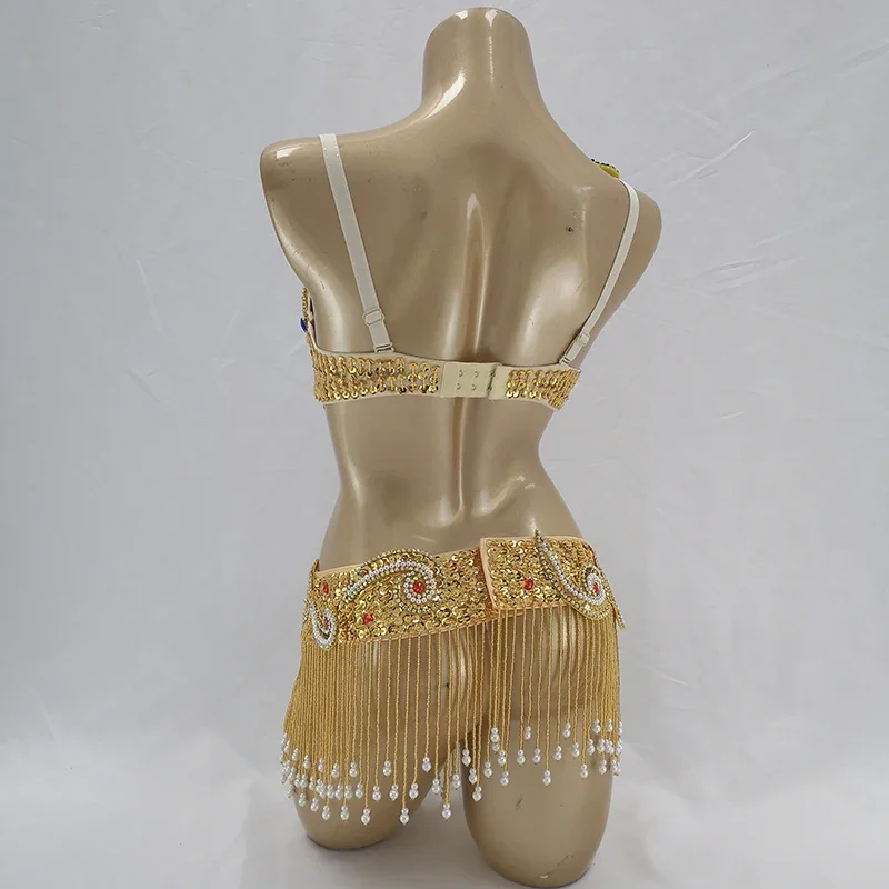 Showgirl Diamond Bikini Professional Belly Dance Clothing Performance Outfits Crystal Belly Dance Costumes  Bellydance Clothes