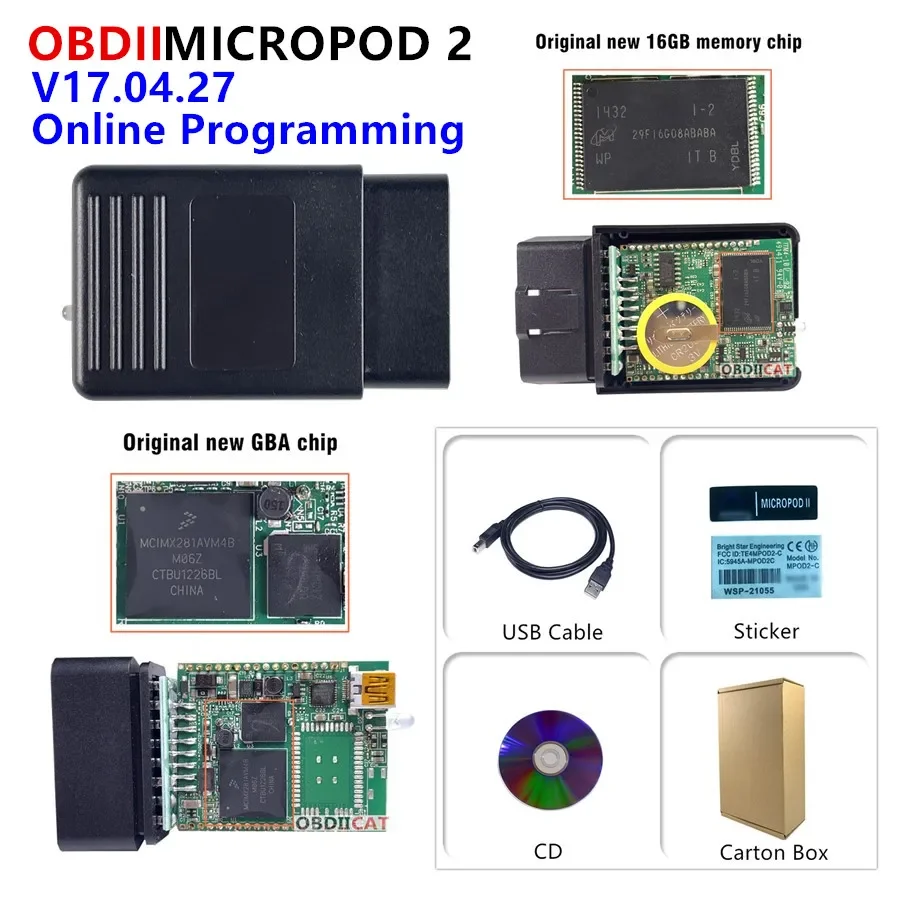 Best V17.04.27 Multi-Languages Online Programming MicroPod2 Professional Diagnostic for Ch--rysler F-iat Jee-p Dodg-e MicroPod 2