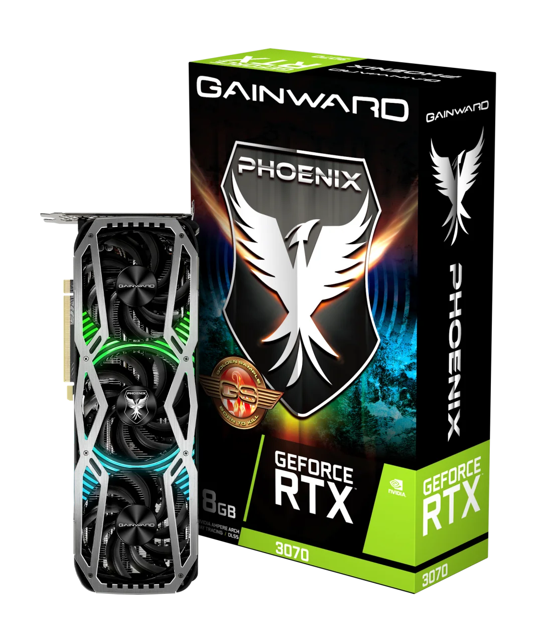 Gainward GeForce RTX Video Board 3070 Phoenix GS 8GB, LHR, DDDR6 256Bits, NE63070S19P2-1041X V1