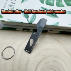 Titanium Alloy Mini Crowbar Bottle Opener Scale Hex Wrench Edc Outdoor Tool Multifunctional Camping Equipment