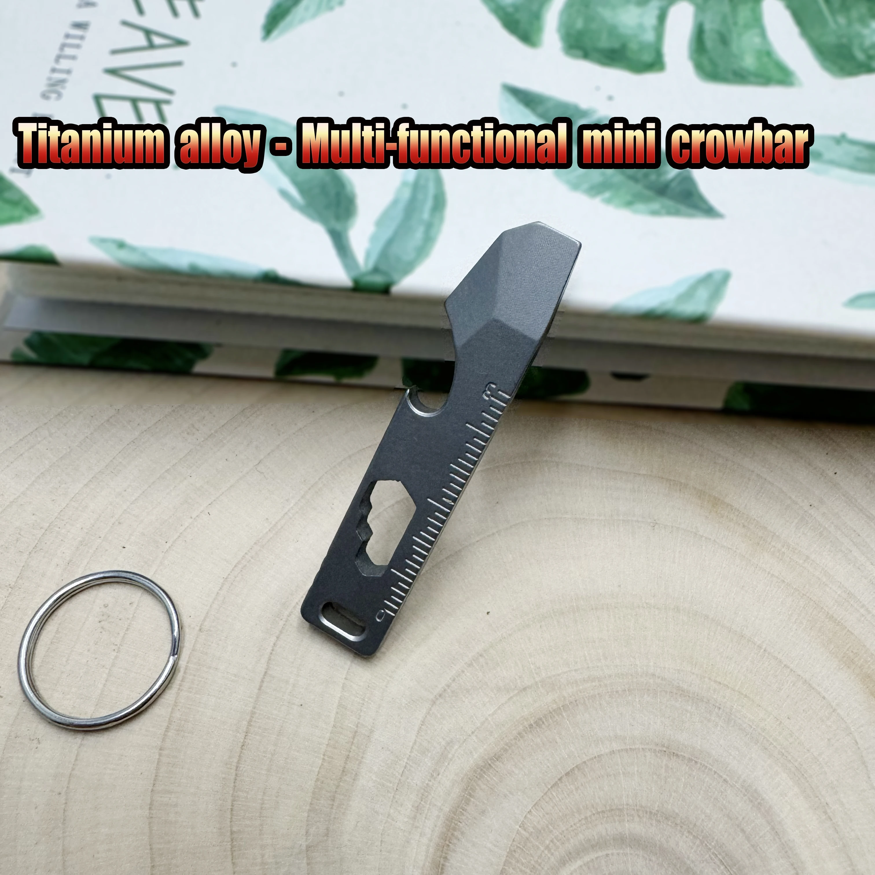 Titanium Alloy Mini Crowbar Bottle Opener Scale Hexagonal Wrench Edc Outdoor Tool Multi-Functional Camping Equipment