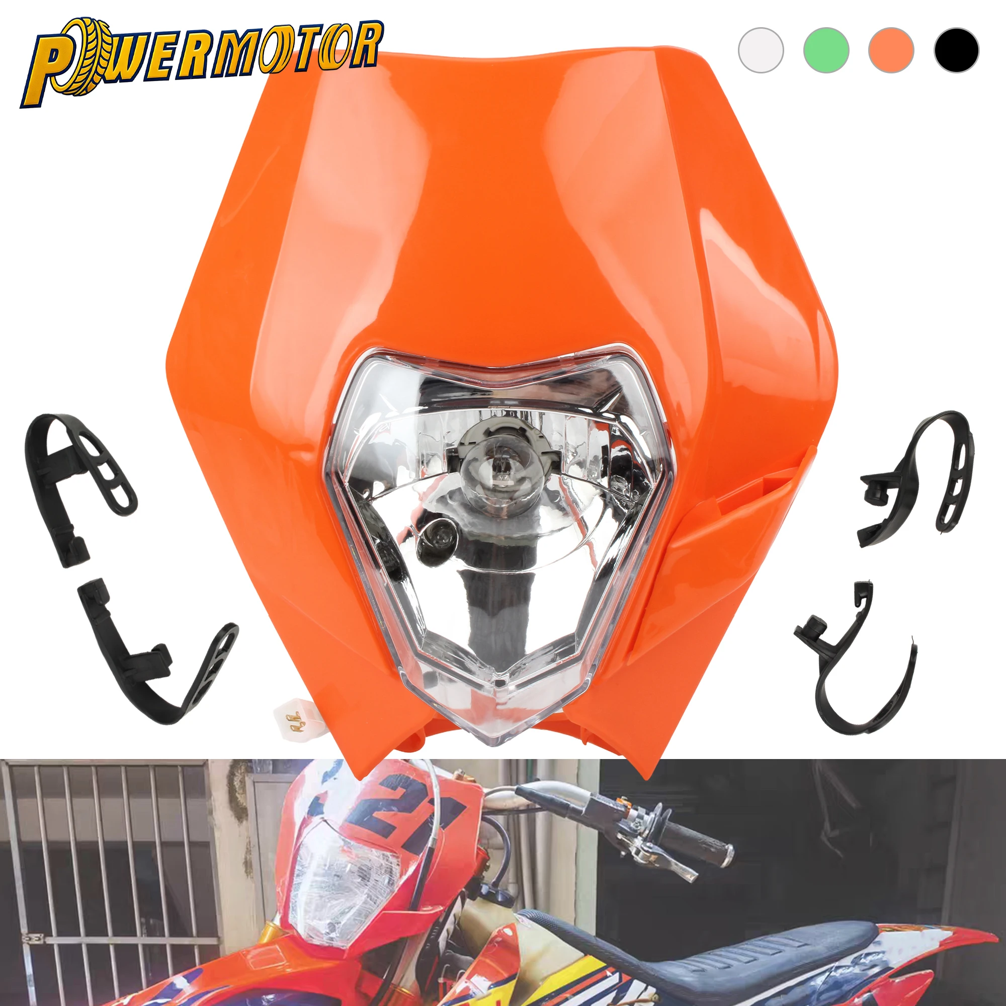 

12V 35W Motocross Halogen Headlight LED Head Light DRL Motorcycle Accessories For KTM SXF EXC XC-F 150 250 300 350 450 500 530