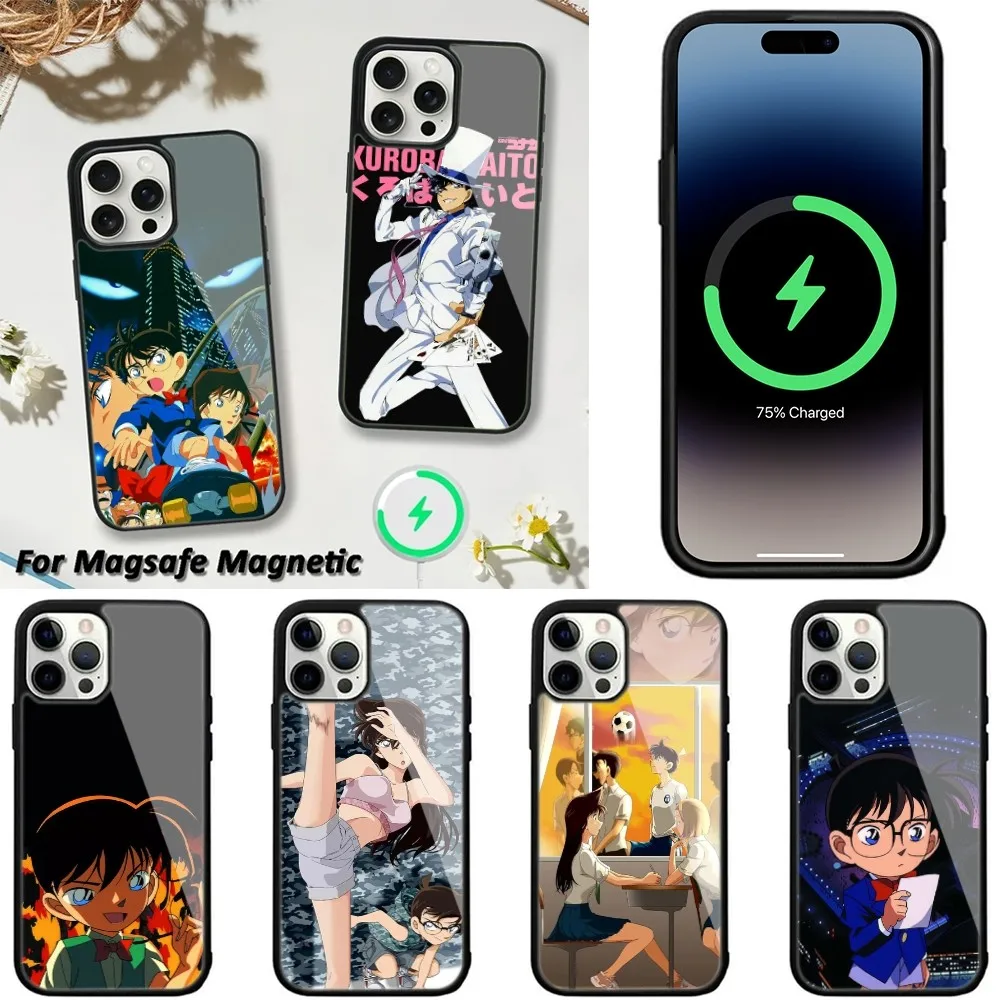 Anime D-Detective Conan Phone Case For iPhone 16,15,14,13,12,11,Plus,Pro,Max,Mini Magsafe Magnetic Wireless Charging