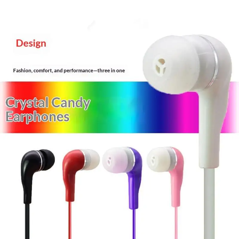 3.5mm In-Ear Wired Earphones HiFi Stereo Bass Noise Reduction Headset for Phone Computer Gaming Daily Use