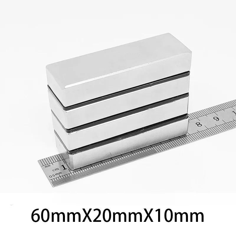 

10PCS 60*20*10MM Super Strong Neodymium Magnet Strip Block Permanent Magnet 60x20x10mm Powerful Magnetic Magnets