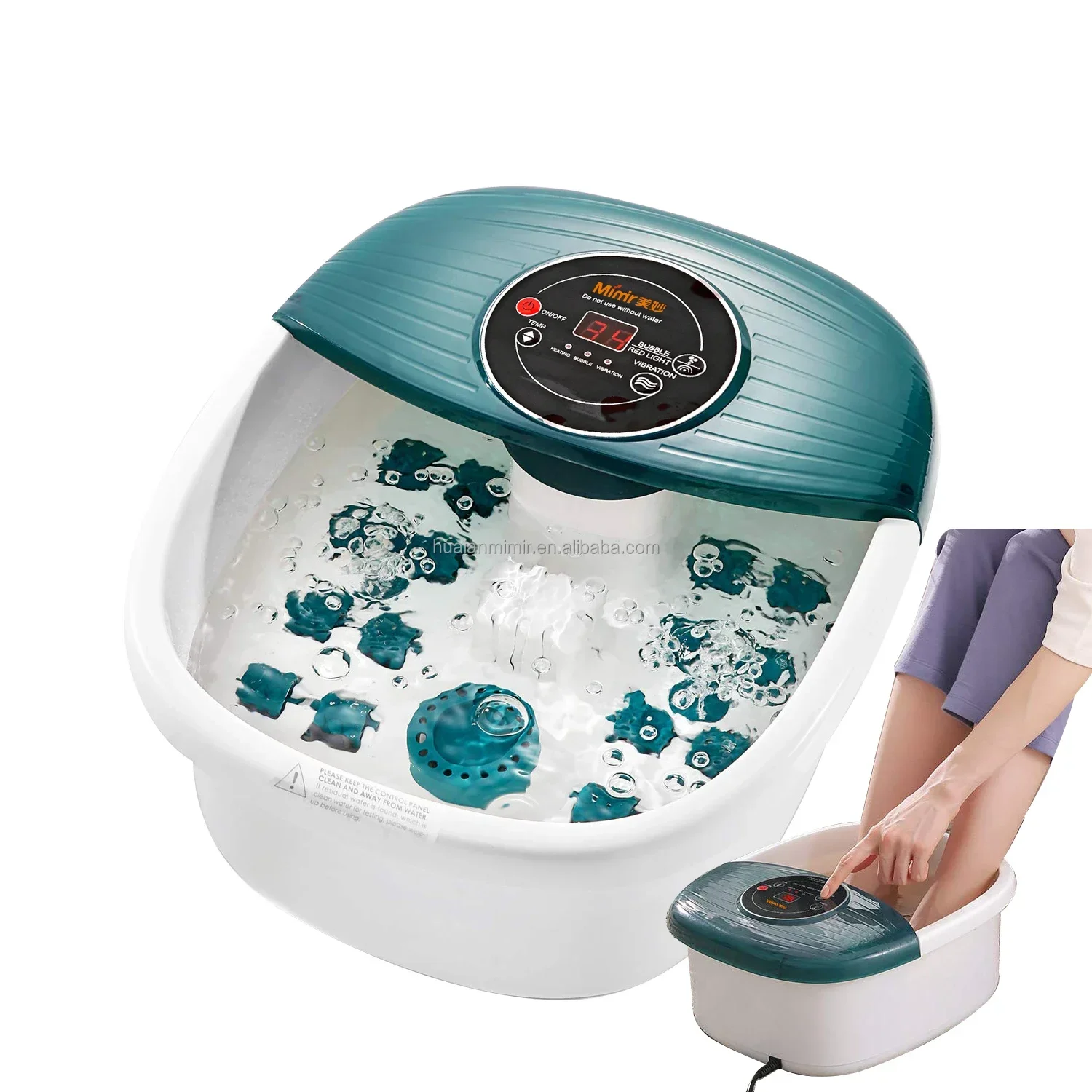 Electric Heat Best Foot Spa Bath Massager Machine For Foot Shiatsu Massage With Air Bubble And 22pcs Shiatus Massage Rollers