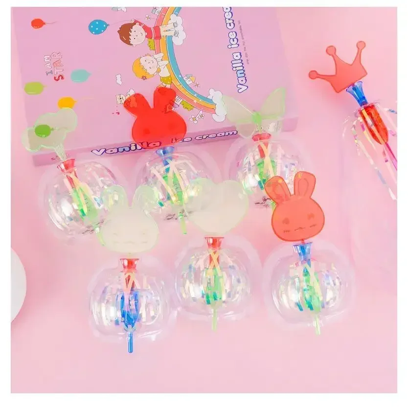 Kleurrijke Magic Bubble Wand Verscheidenheid Twist Ribbon Toverstaf Glitter Light-up Wand Gloeiend speelgoed voor kinderen kinderen Cadeau