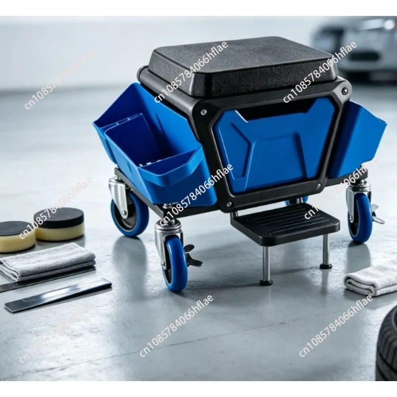 Thickened Multi-functional Car Beauty Stool with Storage, Auto Maintenance Seat for Film Wrapping & Polishing Work