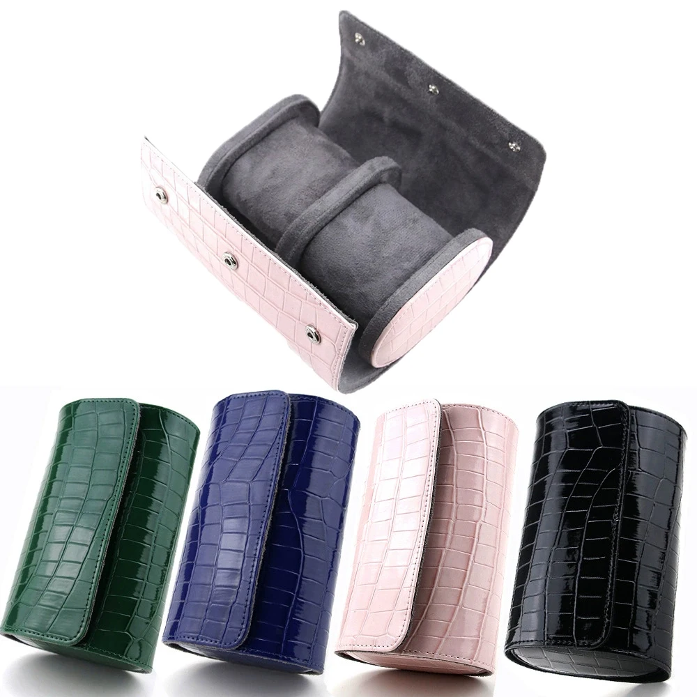 Watch Roll Travel Case for Men and Women with Suede Lining Watch Display Box 1 2 Slots Watch Storage and Organizer