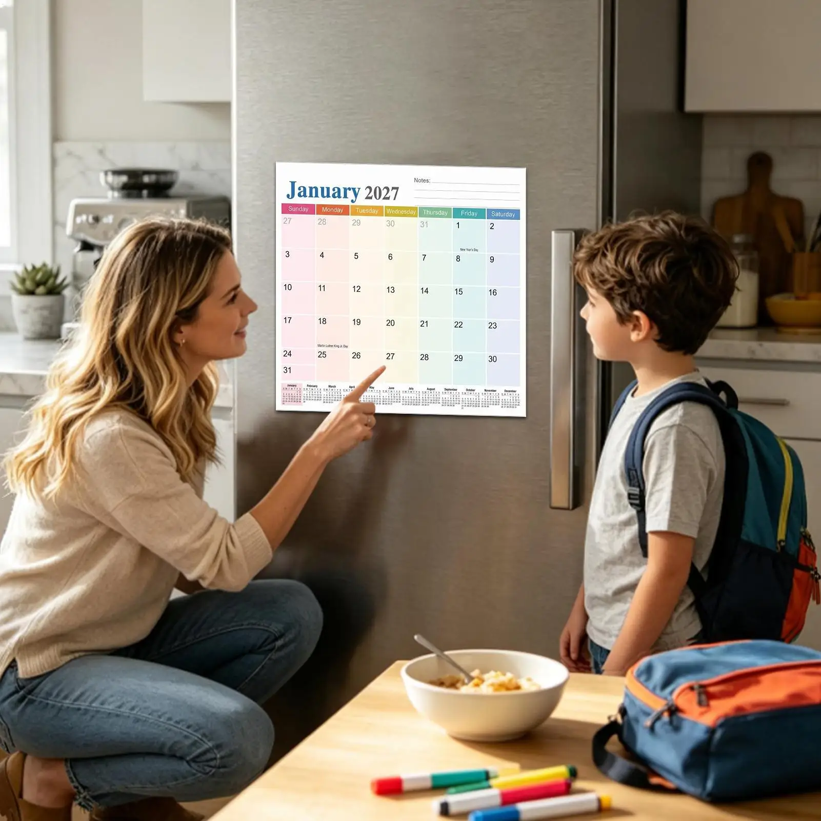 Magnetic Calendar For Refrigerator Jan 2027 To Jun 2028 Monthly Calendar Office Planner Whiteboard Magnet For Locker Whiteboard