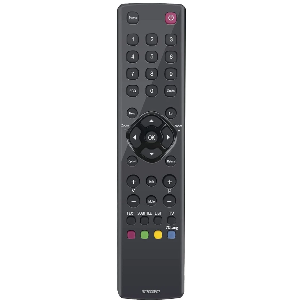 RC3000E02 Replace Remote Control for TCL TV L19E4103 L40E3000F L40E5200F L46E5300F L48F3300F L24D3260F L24D3270 L32D3260