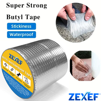 ZEXEF Butyl Tape Roof Repair Leak Steel Tile Cracks Self-adhesive Aluminum Foil Waterproof Coil High and Low Temperature Rubber