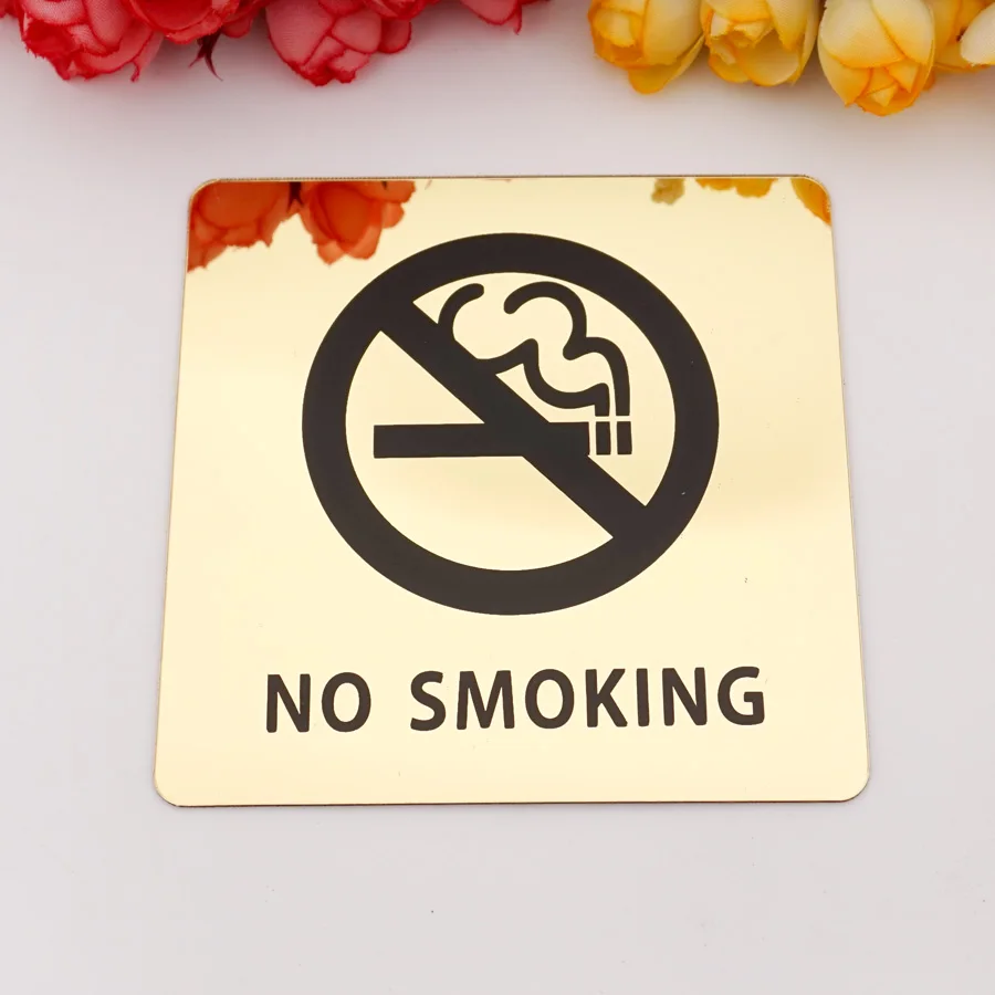 WIFI/ห้ามสูบบุหรี่/ป้ายห้องน้ํา 3D กระจกอะคริลิคสติ๊กเกอร์ติดผนังสําหรับ Public Shope ป้ายแผ่น