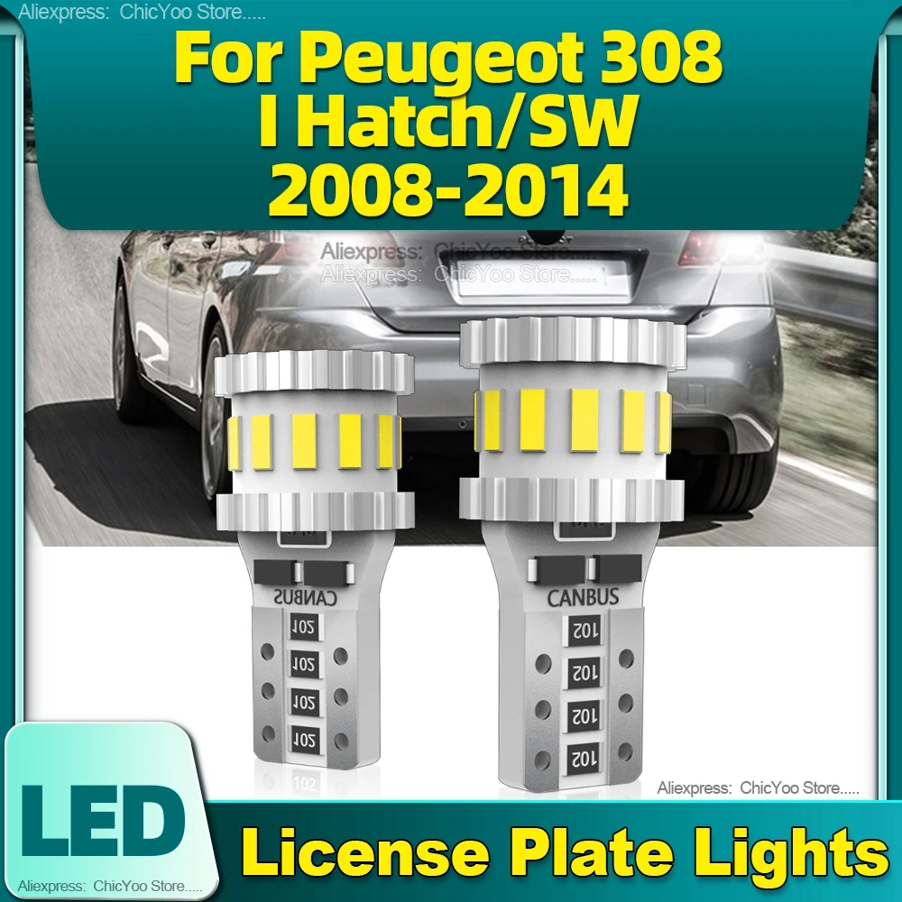 

W5W T10 Led Bulbs Canbus 18SMD 6000K License Plate Light Signal Lamp For Peugeot 308 I Hatch SW 2008 2009 2010 2011 2012 13 2014