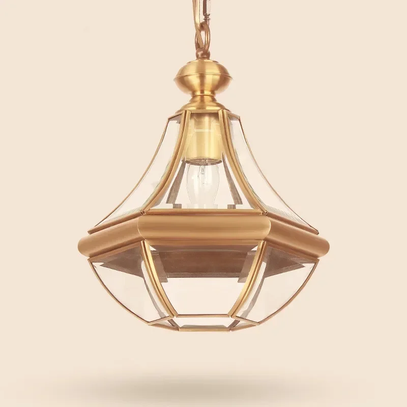 البلد الأمريكي النحاس الزجاج غرفة نوم غرفة الطعام المطبخ فندق مصباح شرفة الممر الممر الثريات