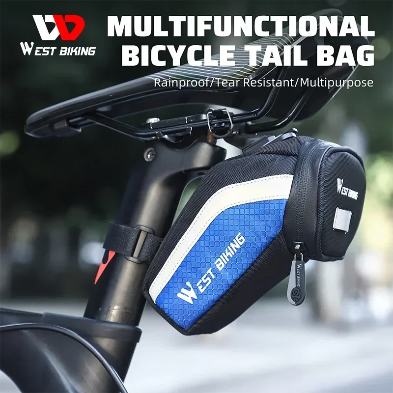 WEST BIKING Borsa da sella per bicicletta Borsa da sella idrorepellente a sgancio rapido Borsa da ciclismo di design facile da aprire e da prendere Accessorio MTB