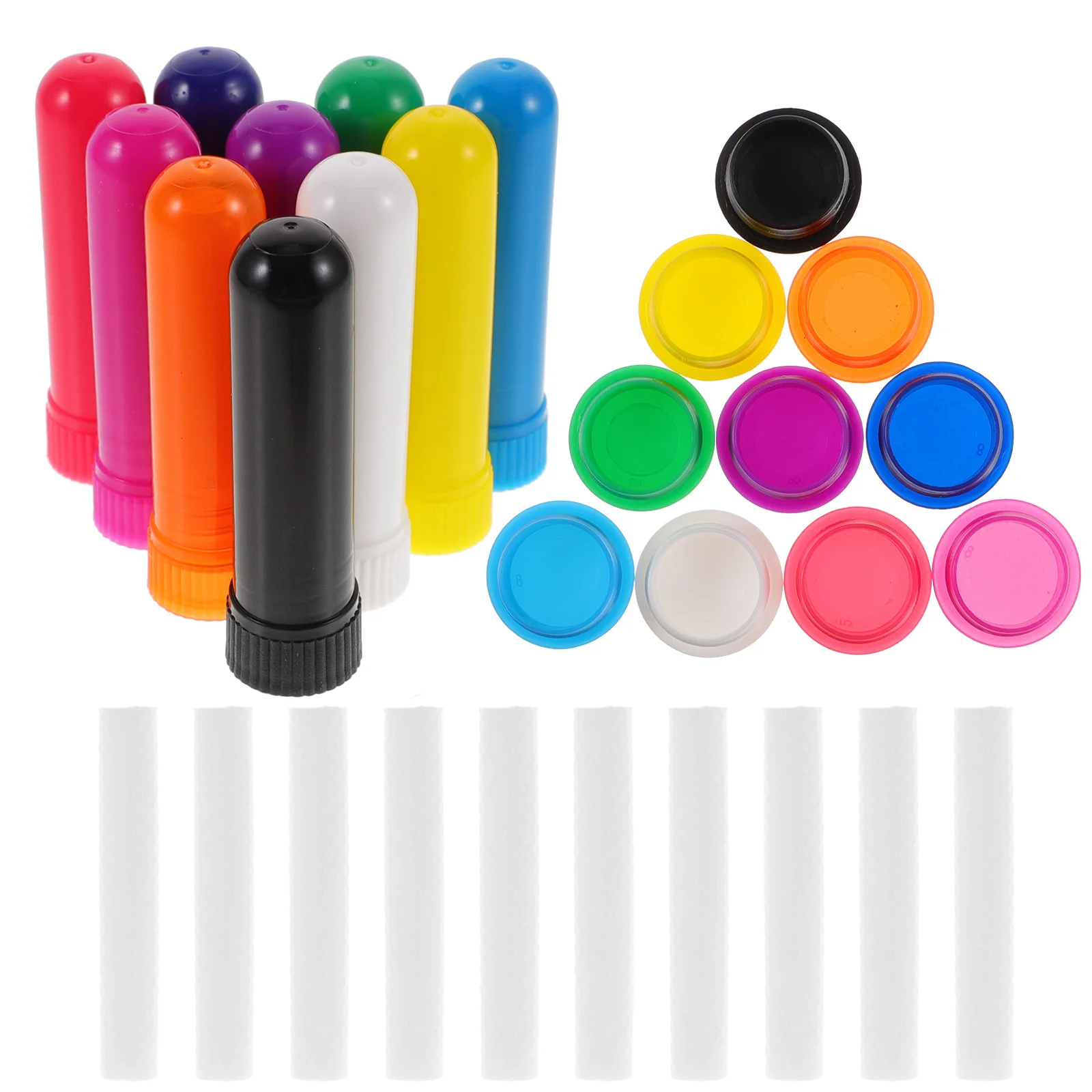 10 Pcs Colorful Plastic Essential Oil Aromatherapy Bottle Incense Inhaling Stick Scent Mint Oils Fragrance Blank