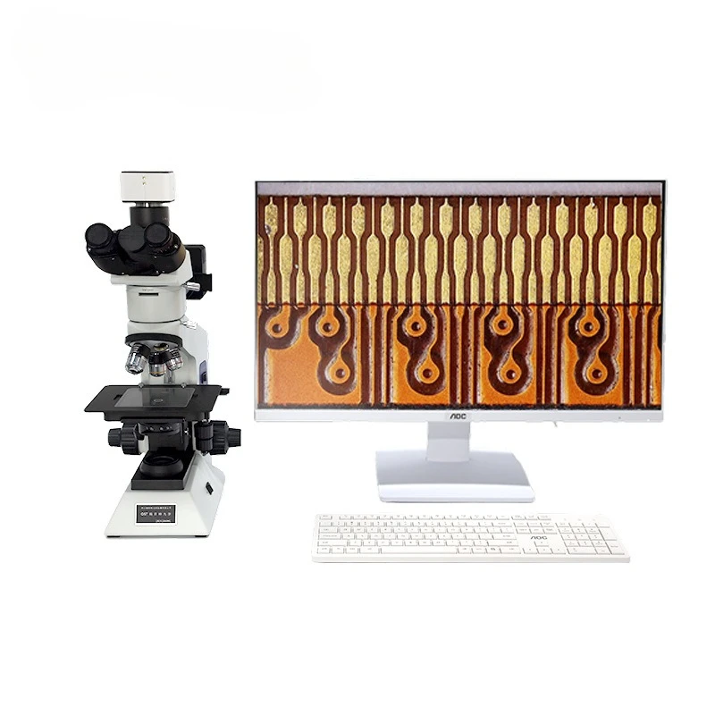 مجهر ميتالوغرافي رقمي لأشباه الموصلات الضوئية طبقة رقيقة المواد المعدنية لوحة دوائر كهربائية القياس التجريبي