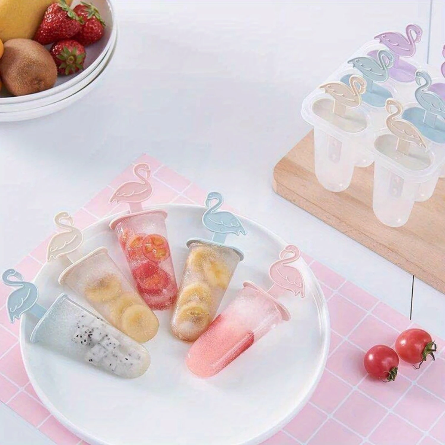 

1PC Flamingo & Goose Shaped Popsicle Molds - BPA and Lead Free Plastic Homemade Ice Cream Maker with Drip Guard for DIY Treats