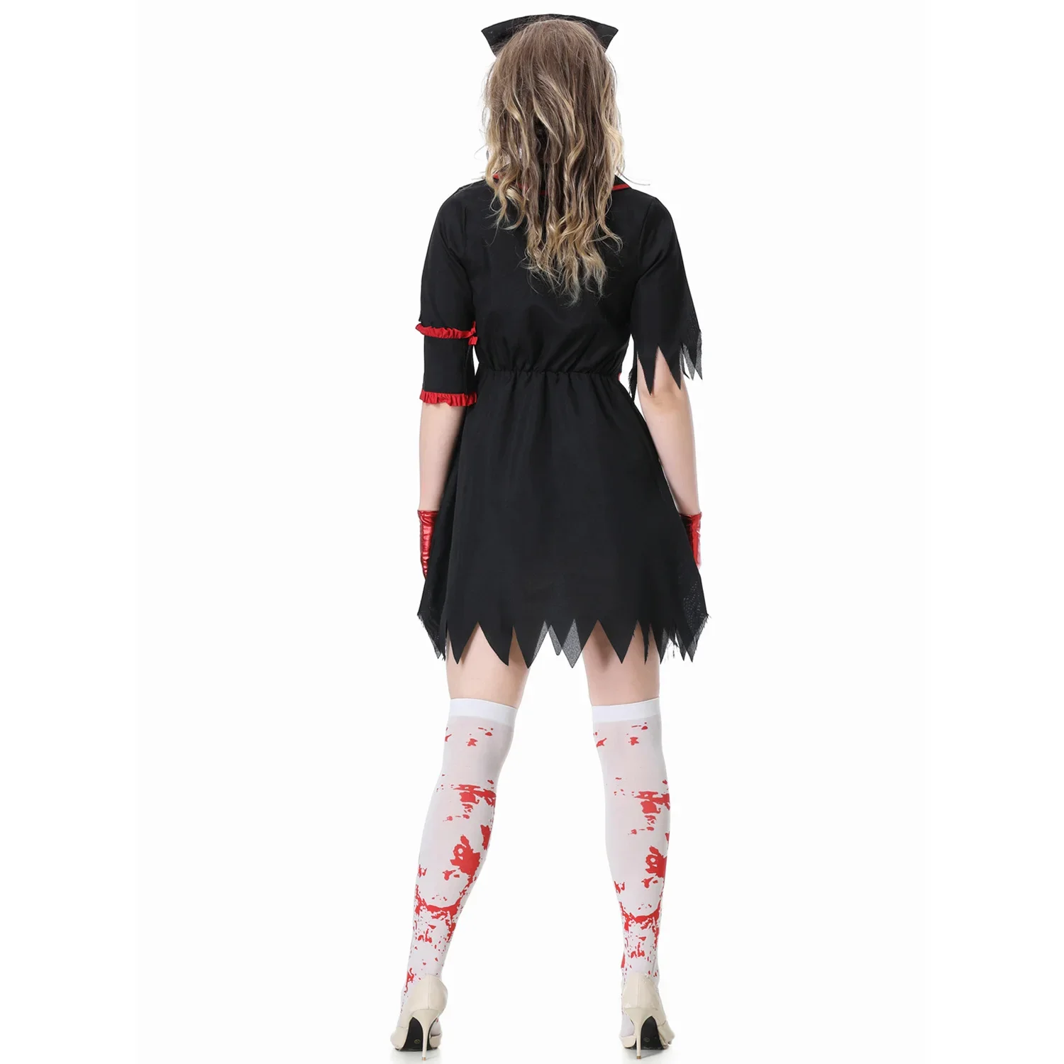 Costume da infermiera horror sanguinante Carnevale Halloween Spaventoso vampiro zombie Cosplay Fancy Party Dress