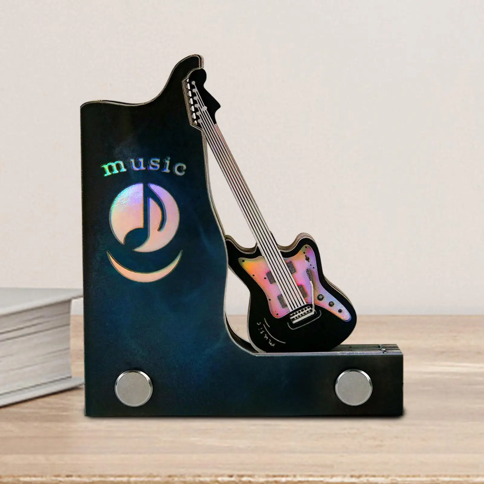 3D Memo Pad DIY Note Creative Guitar Silhouette Carving Gift Paper Sculpture Tear Away Paper for Anniversary Office Birthday