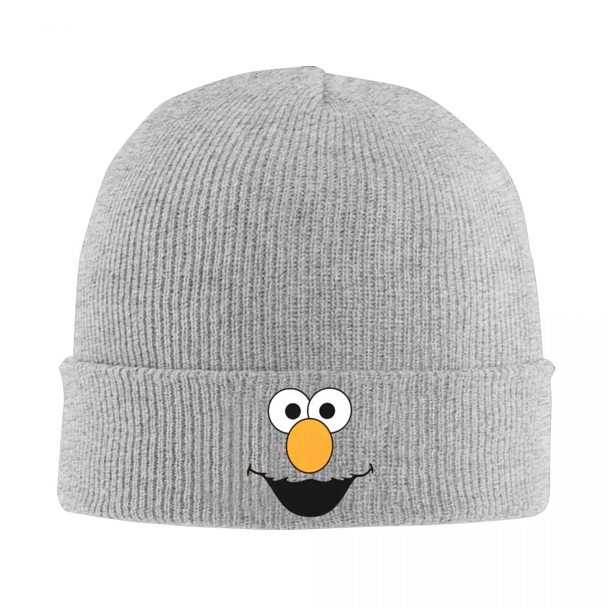 S-Sesame Street Elmo Face Knitted Hat Beanies Autumn Winter Hat Warm Hip-hop Cartoon Cap for Men Women