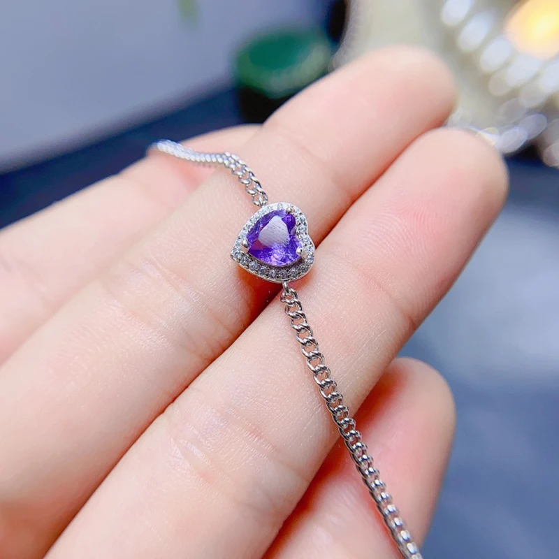 

Natural Amethyst Bracelet for women silver 925 jewelry luxury gem stones 18k gold plated free shiping items