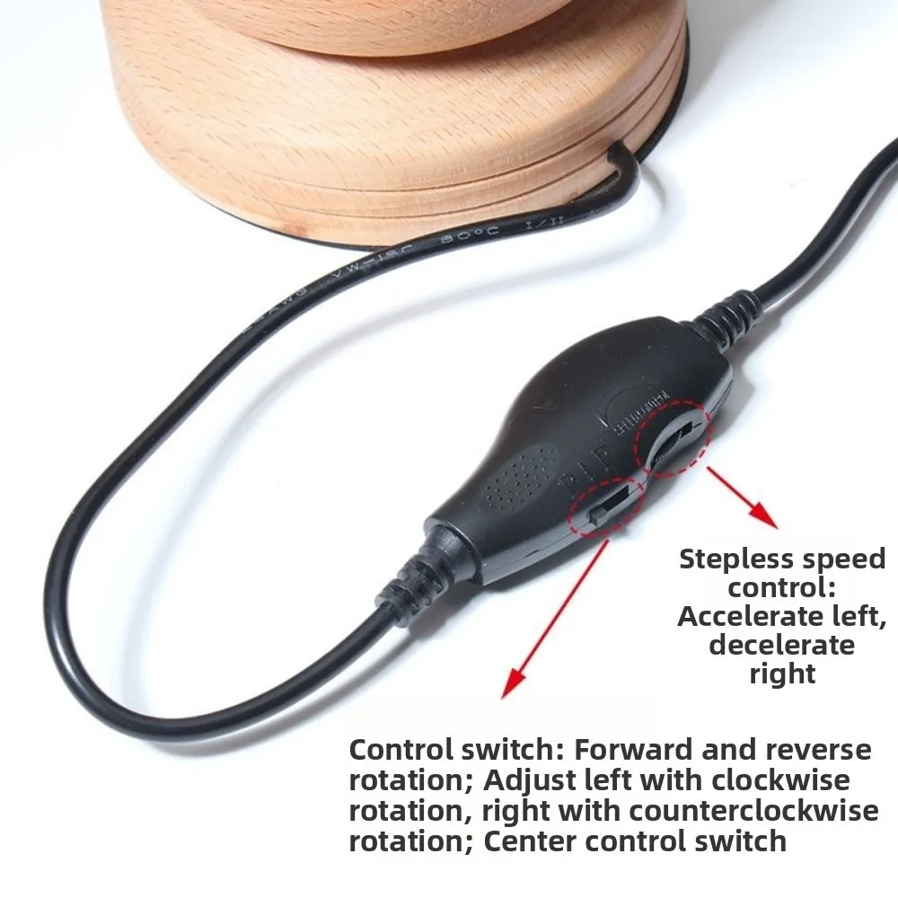 Easy Rotation Wooden Bead Spinner Solid Wood Wooden Electric Spinning Bead Bowl with Needle Automatic Speed Bead Loader Spinner