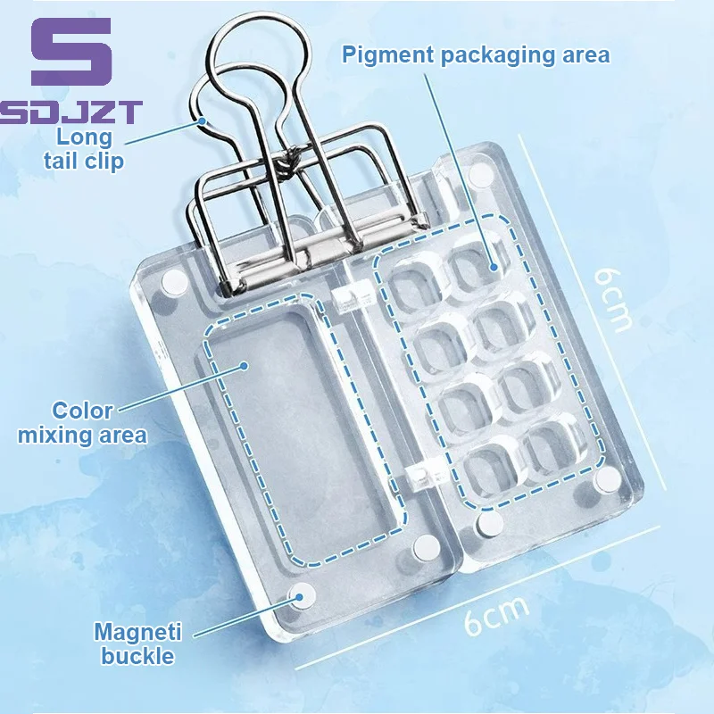 Mini paleta de acuarelas acrílica vacía, caja de pintura portátil, bandeja de pintura de viaje, suministros de pintura artística para excursión de estudiantes